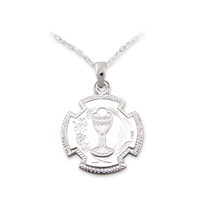 Ladies gentle charm necklaces -Communion Silver Chalice Necklace