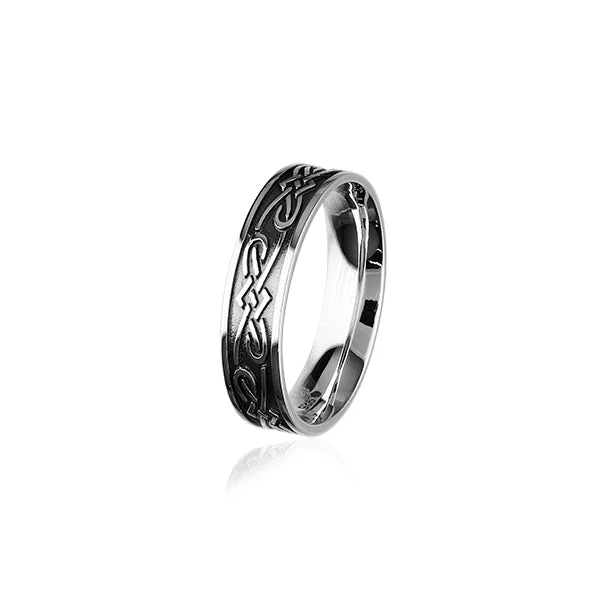 ladies gem rings nature themes -Celtic Silver Ring R401