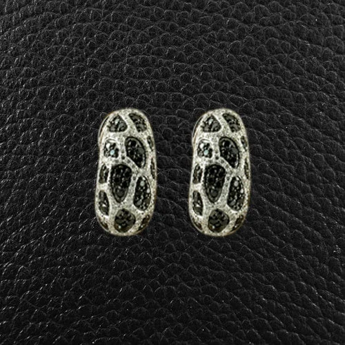 adjustable ladies hoop earrings -Black & White Diamond Earrings