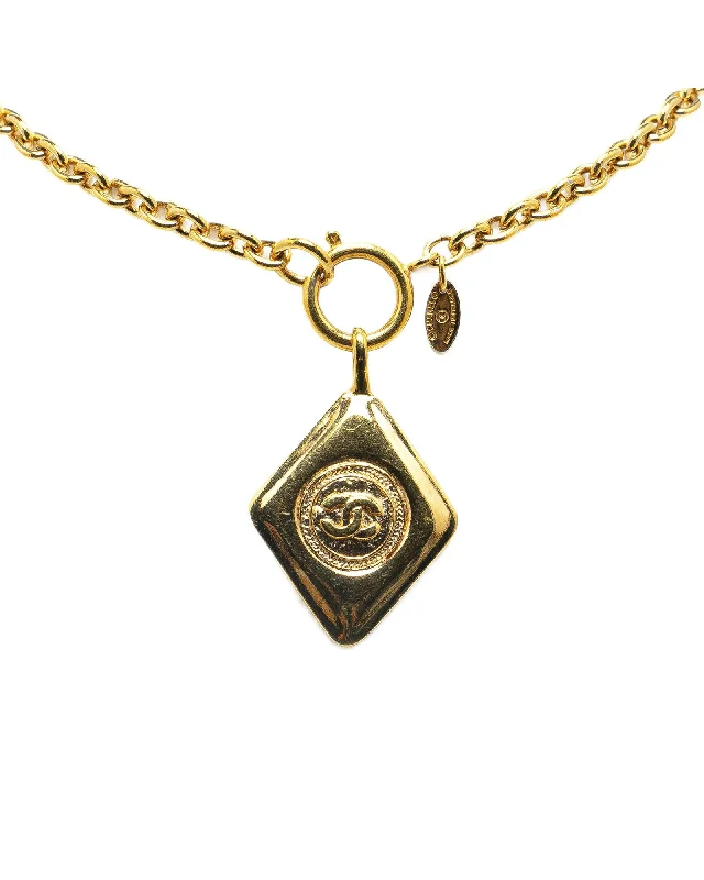 Ladies friendship glow necklaces -Gold Plated Diamond Pendant Necklace