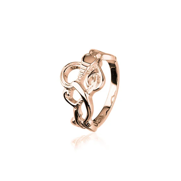 zigzag design rings for women -Rose Gold Ring RR140