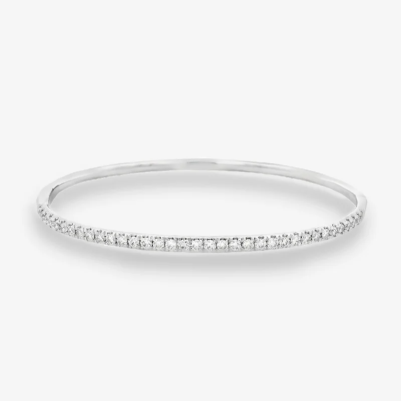 Ladies chic fashion bracelets -French Set Classic 0.90CT Halfway Diamond 2.8MM Bangle Bracelet