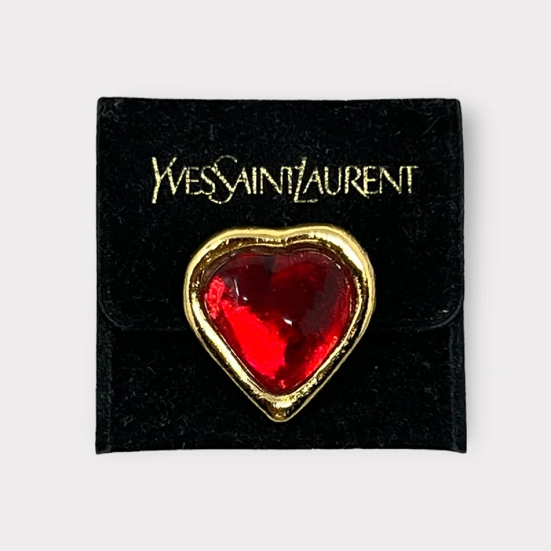 infinity design brooch for women -YSL Poured Glass Heart Brooch