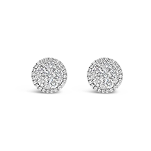 dotted texture earrings for women -Diamond Cluster Earrings