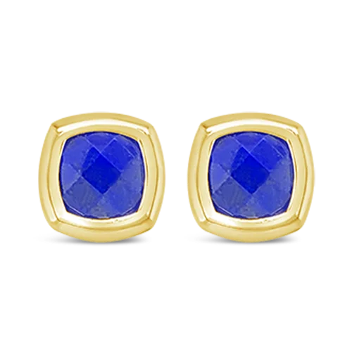 ladies gold earrings butterfly motifs -Lapis & Gold Earrings