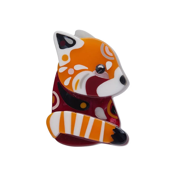 striped texture brooch for women -Erstwilder - The Rakish Red Mini Panda Brooch - Pete Cromer Wildlife (2022)