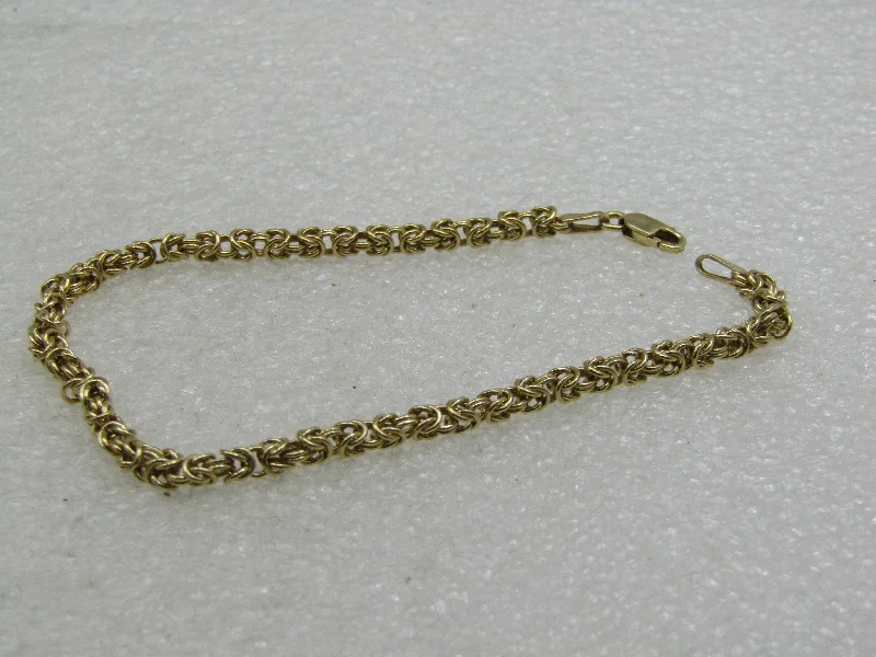 Ladies heartfelt glow bracelets -Vintage 14kt  Byzantine Link Bracelet, 7.25", 3mm