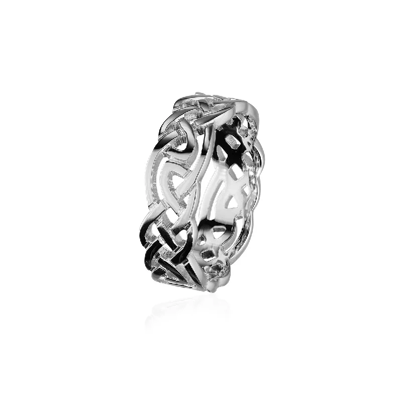 ripple texture rings for women -Celtic Silver Ring XR129