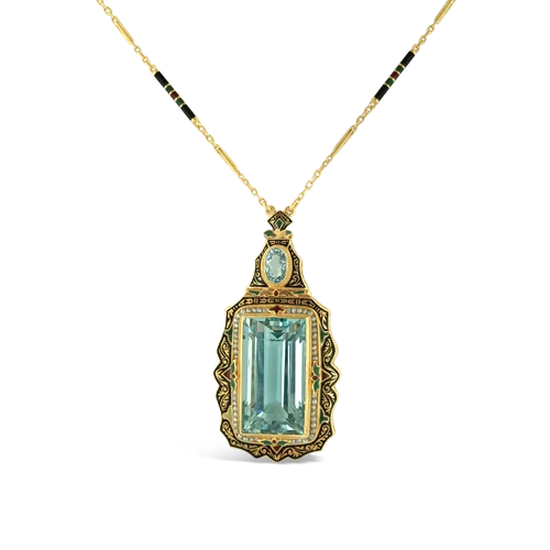 Ladies silky pearl necklaces -Aquamarine Estate Necklace