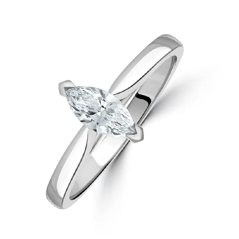 lace design rings for women -0.40ct Marquise Cut Diamond Solitaire Platinum Ring