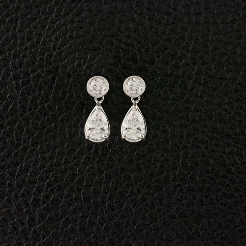 ladies beaded earrings with patterns -Diamond Dangle Earrings