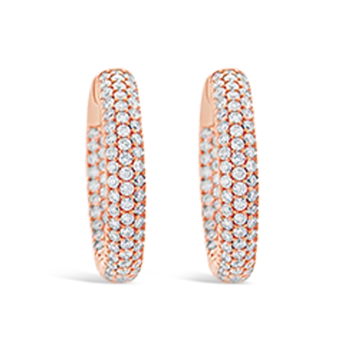 ladies gem earrings celestial themes -Diamond Hoop Earrings