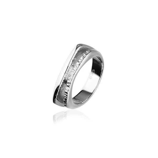 ladies rings diamond accents -Meira Silver Ring R350