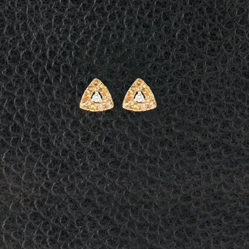 mosaic design earrings for women -Yellow Sapphire & Diamond Triangle Earrings