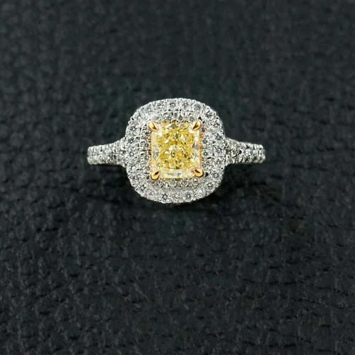 chain detail rings for women -Radiant Yellow Diamond Ring