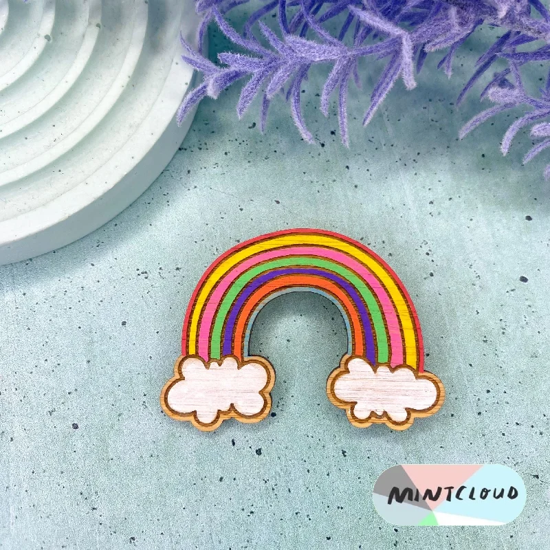 simple silver brooch for women -Mintcloud Brooch - Rainbow