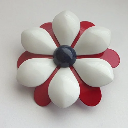 ribbon design brooch for women -Red White and Blue Brooch