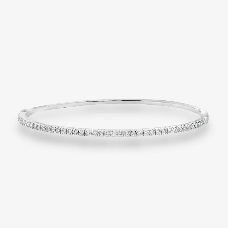 Ladies hazy glow bracelets -0.55CT Halfway Diamond 2MM Bangle Bracelet