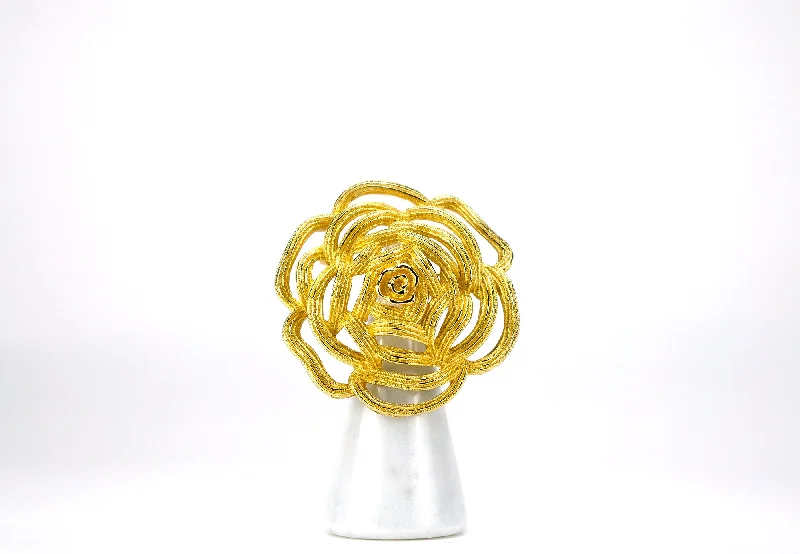 ladies gold brooch tree motifs -Christian Dior Rose Brooch