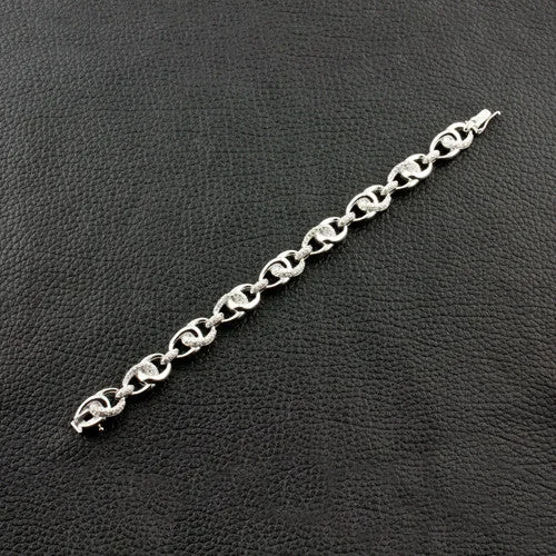 Ladies clean minimal bracelets -Oval Link Diamond Bracelet