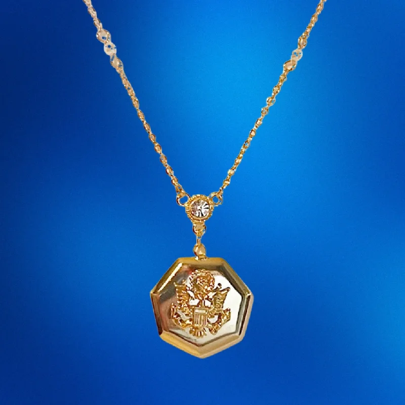 Ladies barely-there necklaces -Octagon Gold Necklace