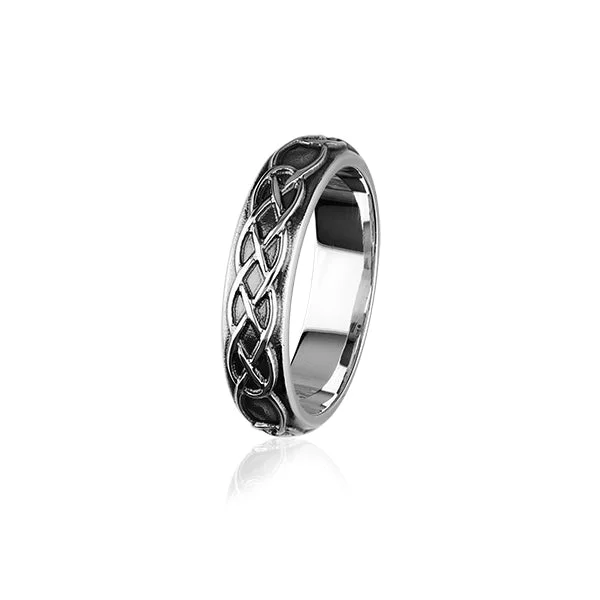 hammered texture rings for women -Celtic Silver Ring XR319