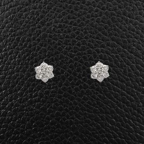 gold moon design earrings for women -Diamond Cluster Earrings