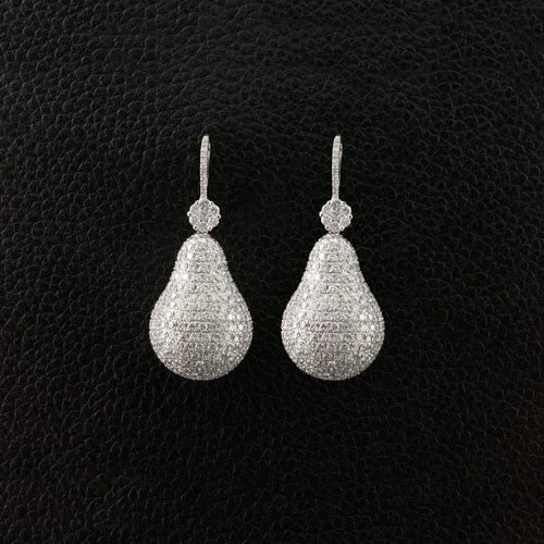 ladies earrings sunburst designs -Diamond Earrings shaped like Pears