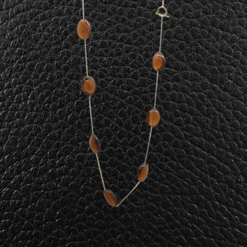 Ladies heirloom glow necklaces -Smokey Topaz Bead Necklace