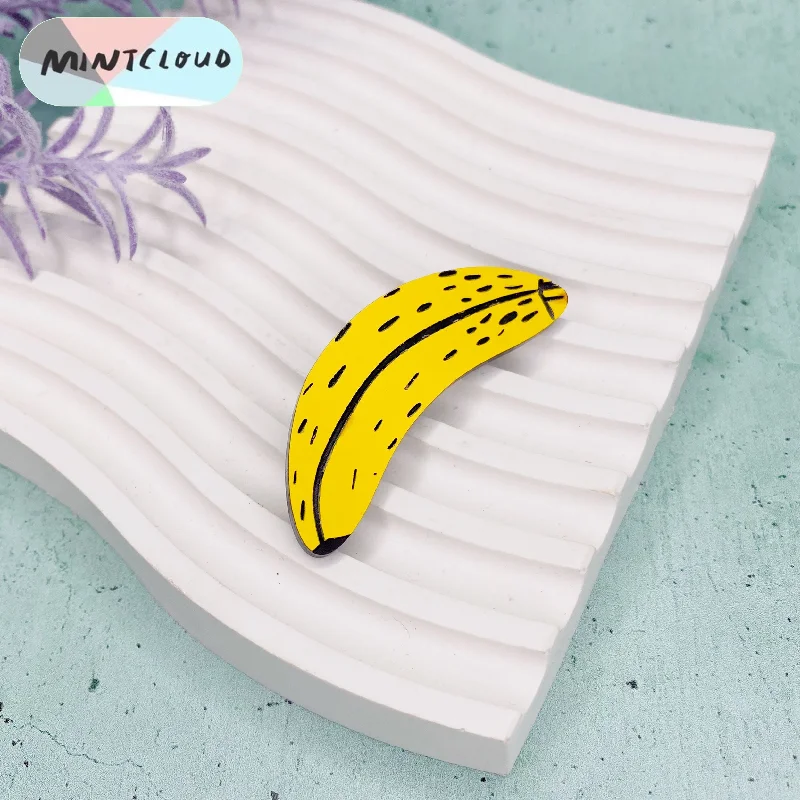 polished finish brooch for women -Mintcloud Brooch - Banana