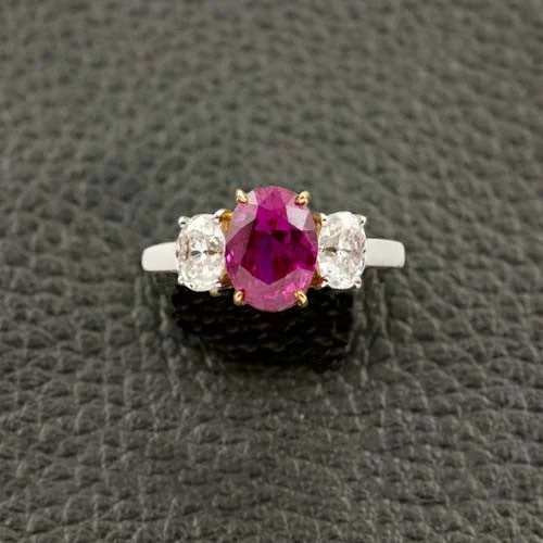 gold cloud design rings for women -Ruby & Diamond Ring