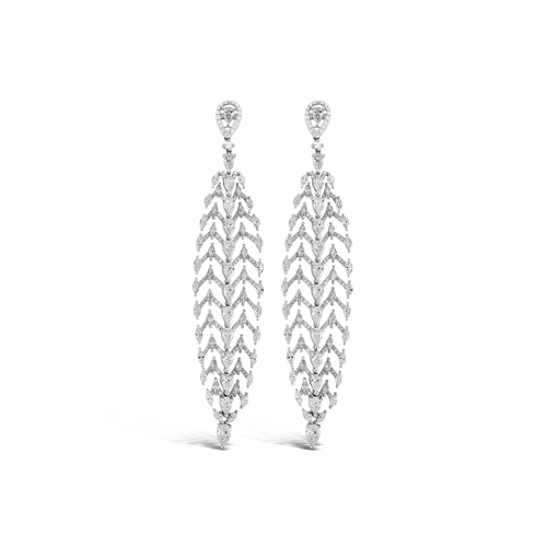 premium platinum earrings for women -Diamond Flexible Dangle Earrings