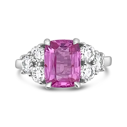 elegant diamond rings for women gifts -Pink Sapphire & Diamond Ring