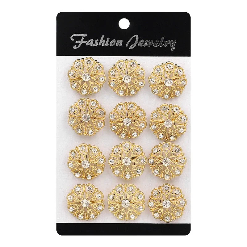 ladies brooch sunburst designs -Gold Rhinestone Brooches Lots BR-220G