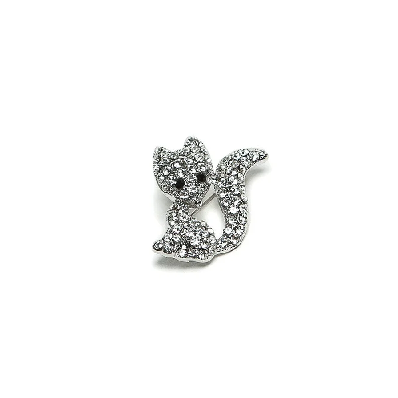 ladies gold brooch dog motifs -Sparkling Crystal Fox Brooch