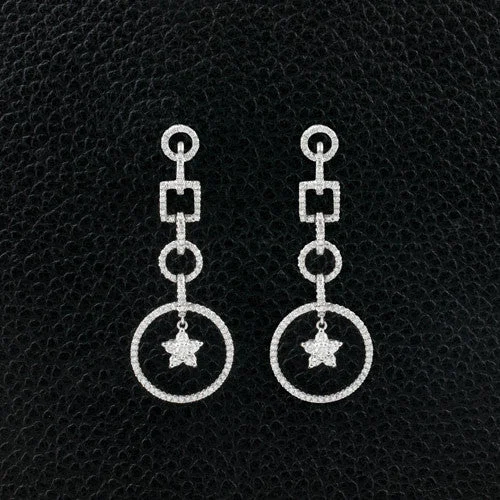 star drop earrings for women -Diamond Dangle Earrings