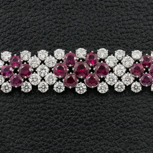 Ladies smooth ceramic bracelets -Ruby & Diamond Bracelet