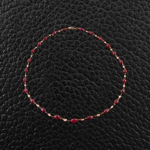 Ladies cultural charm necklaces -Ruby & Diamond Necklace