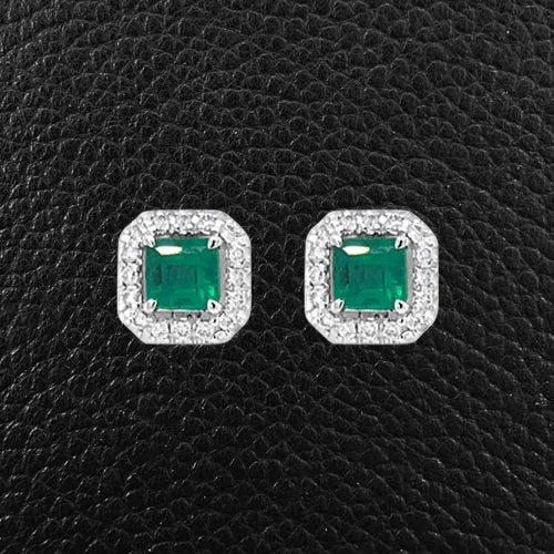 twisted design earrings for women -Emerald & Diamond Earrings