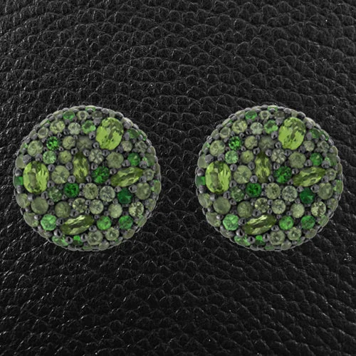 lace design earrings for women -Peridot, Tsavorite & Fancy Sapphire Earrings