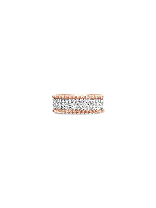 Diamond & Rose Gold Band Ring