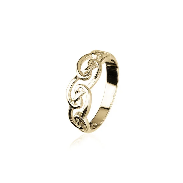 gold cloud design rings for women -Celtic Gold Ring GR173