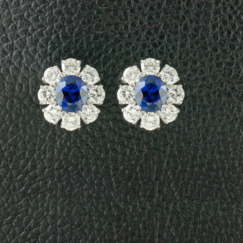 stylish silver earrings for women online -Sapphire & Diamond Earrings