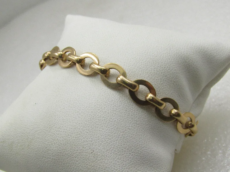 Ladies thick glow bracelets -14kt Yellow Gold Oval Link Bracelet, 7.5", 7.5mm , signed Z&F