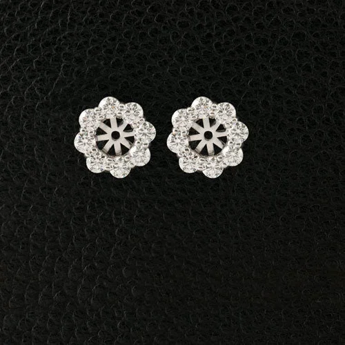 ladies earrings scalloped edges -Diamond Earring Jackets