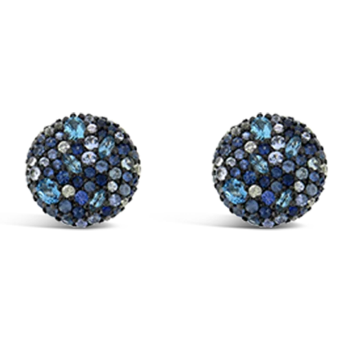 twisted design earrings for women -Sapphire & Blue Topaz Earrings