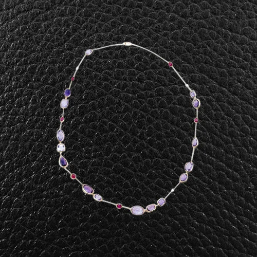 Ladies heirloom glow necklaces -Amethyst, Ruby & Diamond Necklace