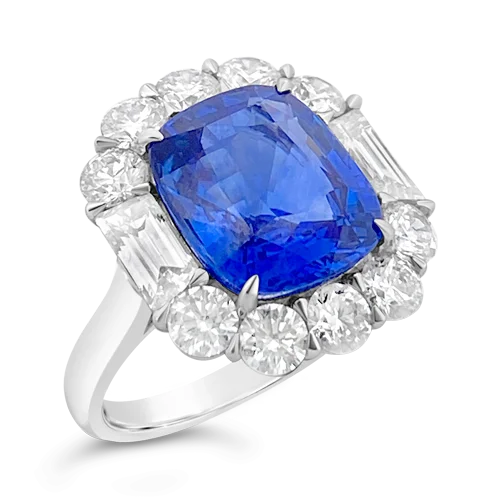 vintage gold tone rings for women -Sapphire & Diamond Ring