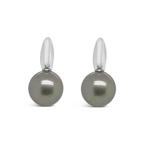 ladies gold earrings celestial motifs -Tahitian Pearl Earrings