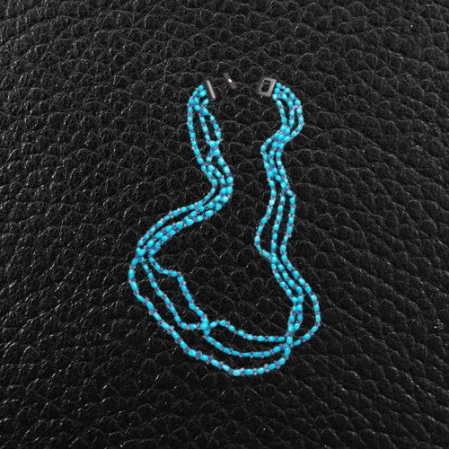 Ladies clean minimal necklaces -Turquoise & Iolite Necklace